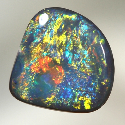 SOLID BLACK OPAL Gemmy golden multicolour SEE VIDEO